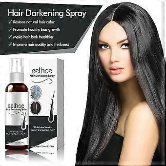1-5x Hair darkening spray natural black hair covers gray hair smooth shiny moisturizing thick hair care spray-120ml