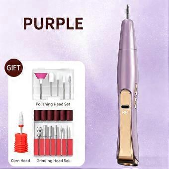 Electric Nail Grinder with UV Lamp, Multi-Functional Nail File Kit for Shaping, Polishing and Dead Skin Removal, Portable USB Rechargeable Nail Care T