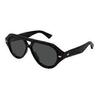 Bottega Veneta BV1485S 001 Full Rim Black Unisex Pilot Sunglasses UV3 Original