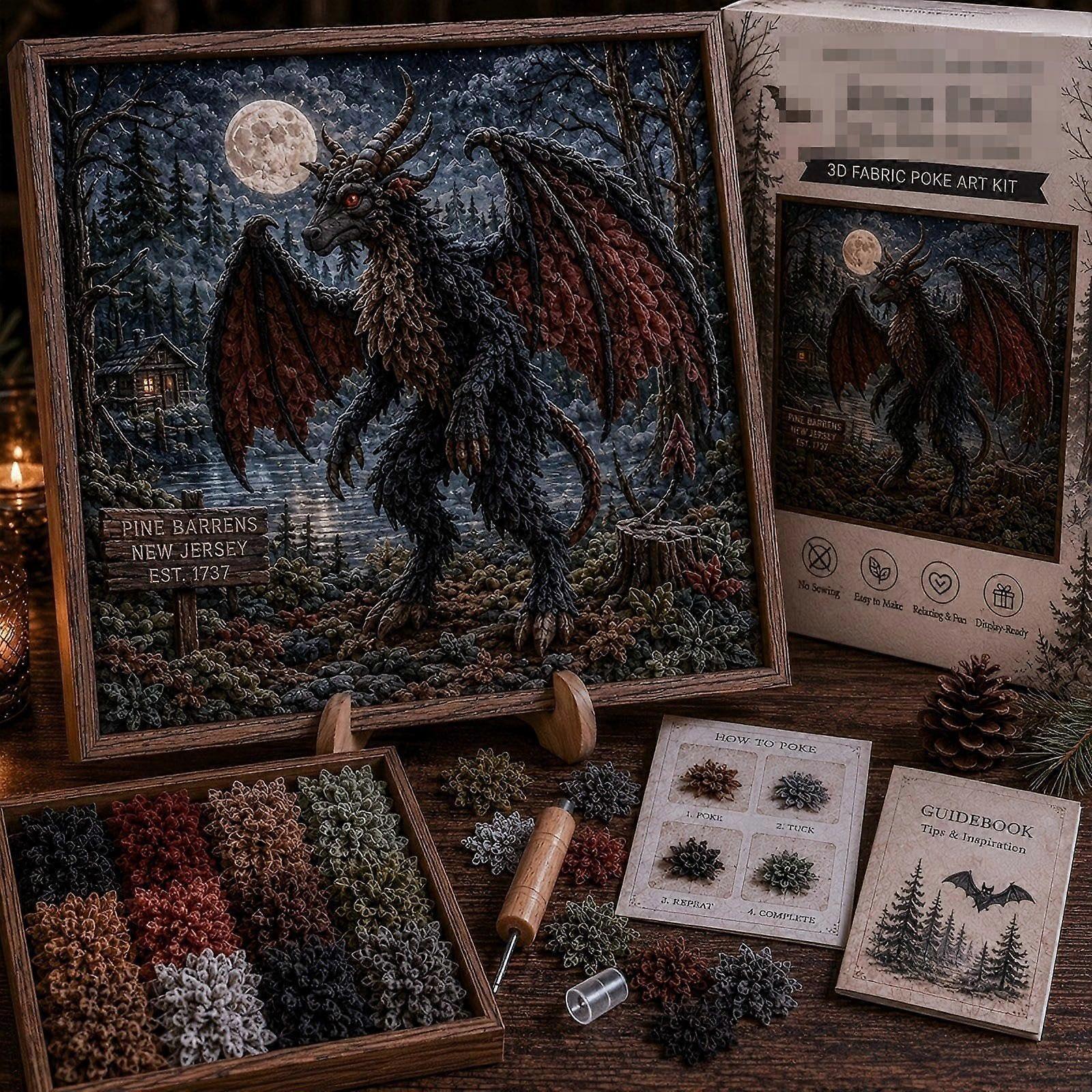 DIY Cryptid Fabric Embroidery Set