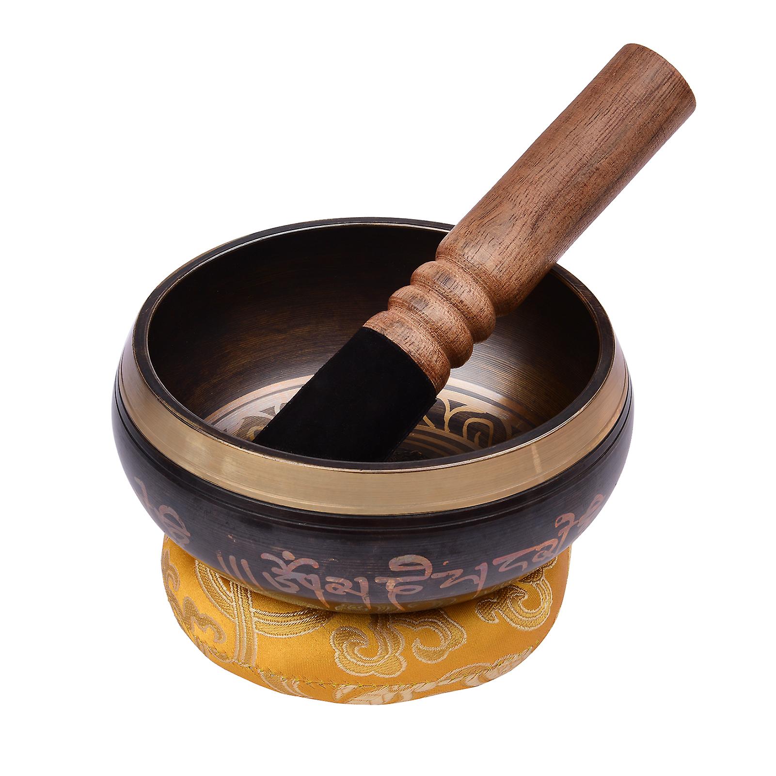 Tibetan Singing Bowl Set With 12.5cm/5inch Handmade Metal Sound Bowl