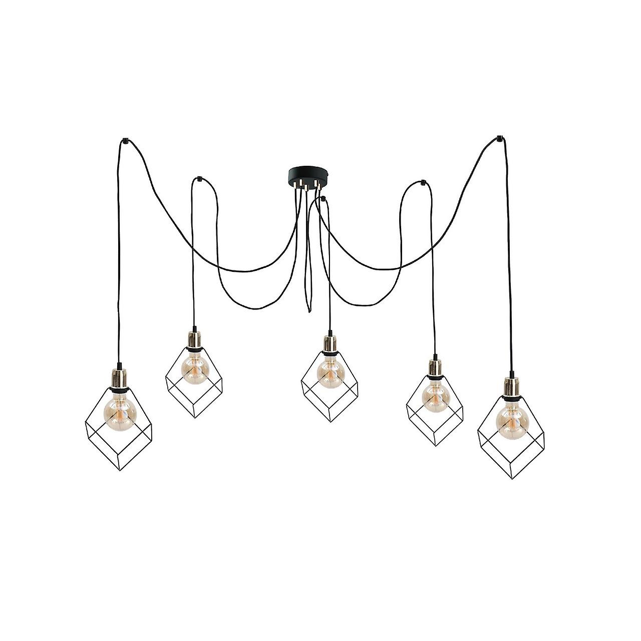 Keter Ruben Cluster Pendant Ceiling Light Gold, 5x E27