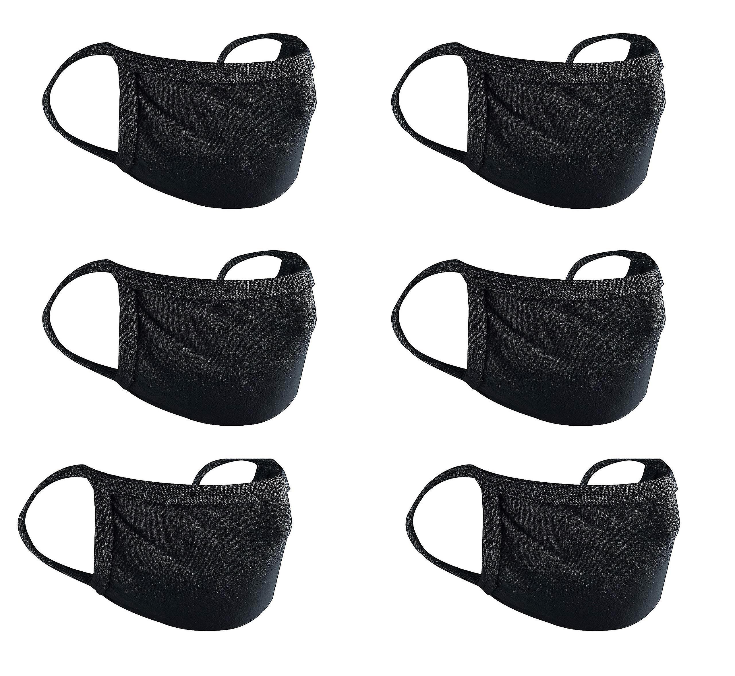 6pcs Reusable Cotton Face Mask For Air Pollution - 2 Layers Safety Masks