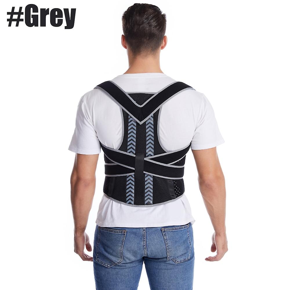 Toprunn Adjustable Posture Corrector Back Support Shoulder Back Brace Posture Correction Spine Posture Corrector Postural Fixer-gray