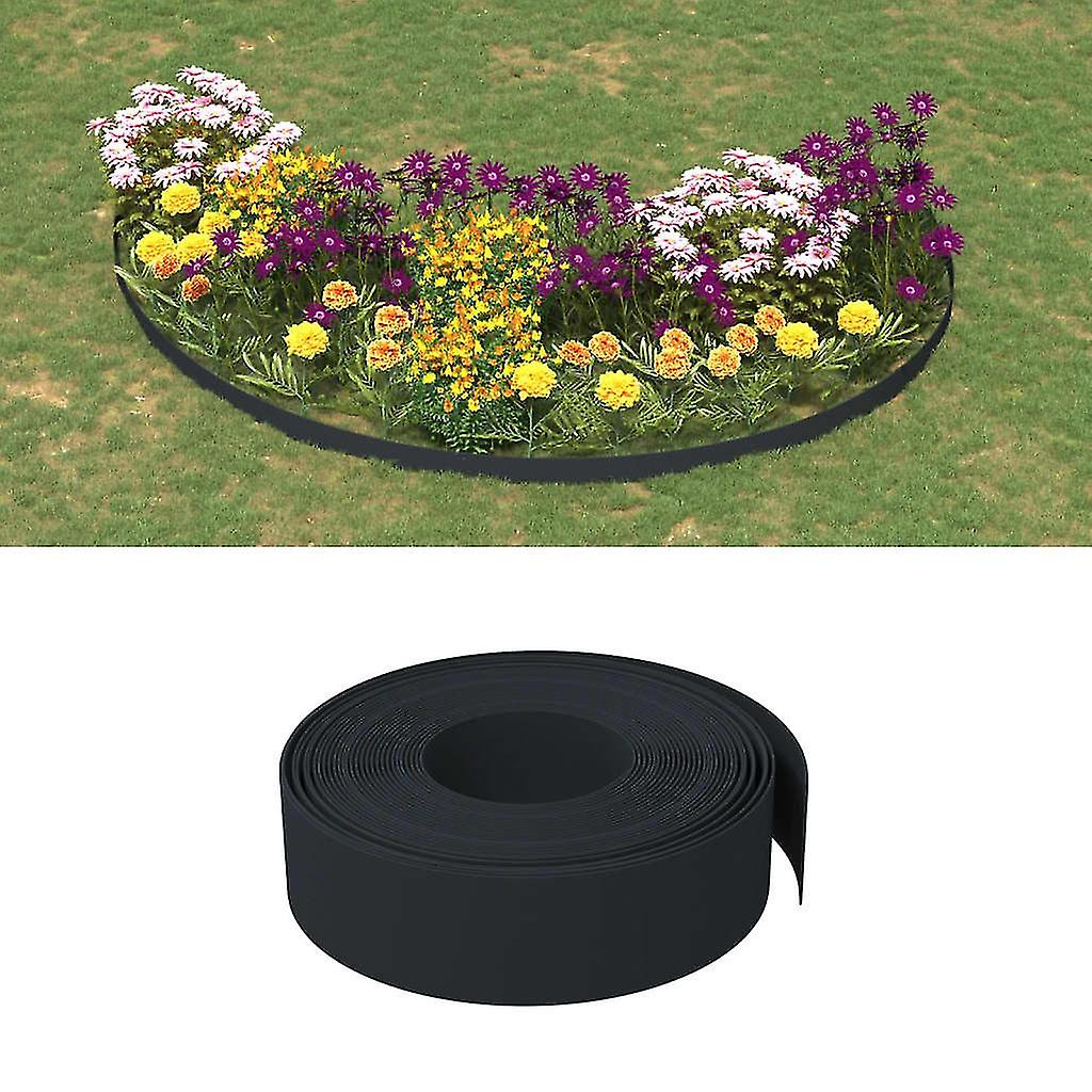 Lawn edging 3 pcs. Black 10 m 15 cm Polyethylene