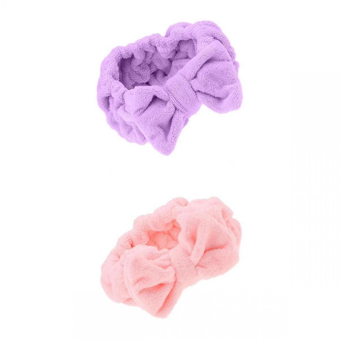 2x Soft Bowknot Makeup Cosmetic Shower Bath Spa Elastic Headband Headband