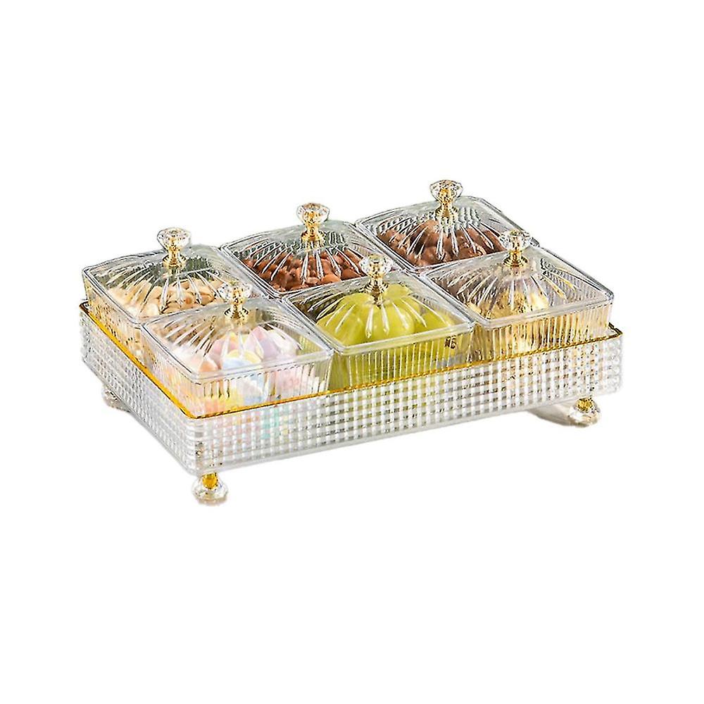 Candy Plate Light Fruit Box Room Small Snacks Divided Refreshment Tray Plastic Dried Fruit Dish,c
