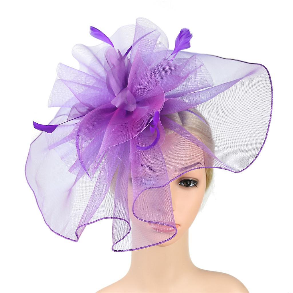 Vintage Bridal Flower Feather Hats Elegant Wedding Accessories Bride Net Hats White Fascinator Hats
