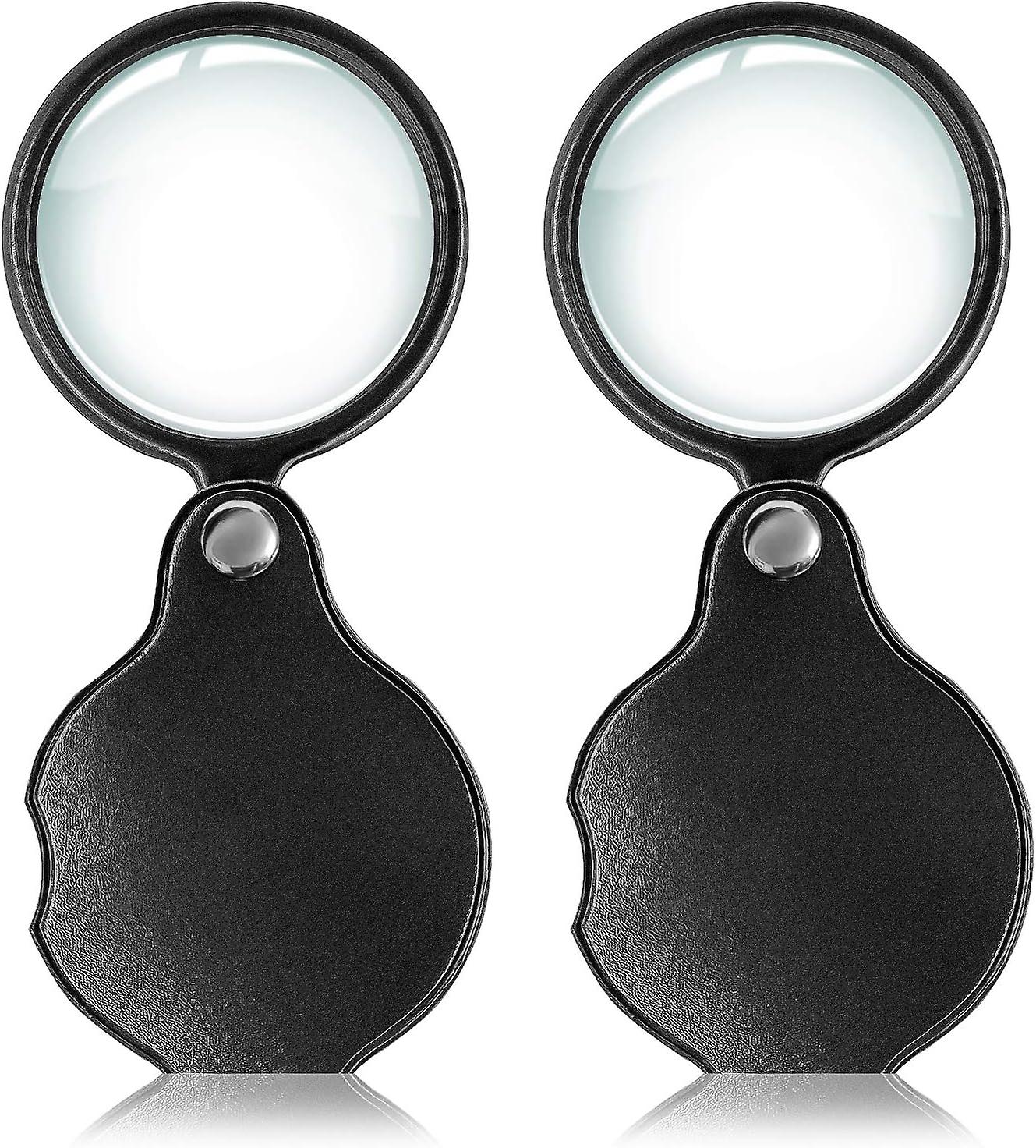 Small Pocket Magnifying Glass Set of 2, 3x Magnification, Lightweight for Reading Hobbies, Travel and Detail Work