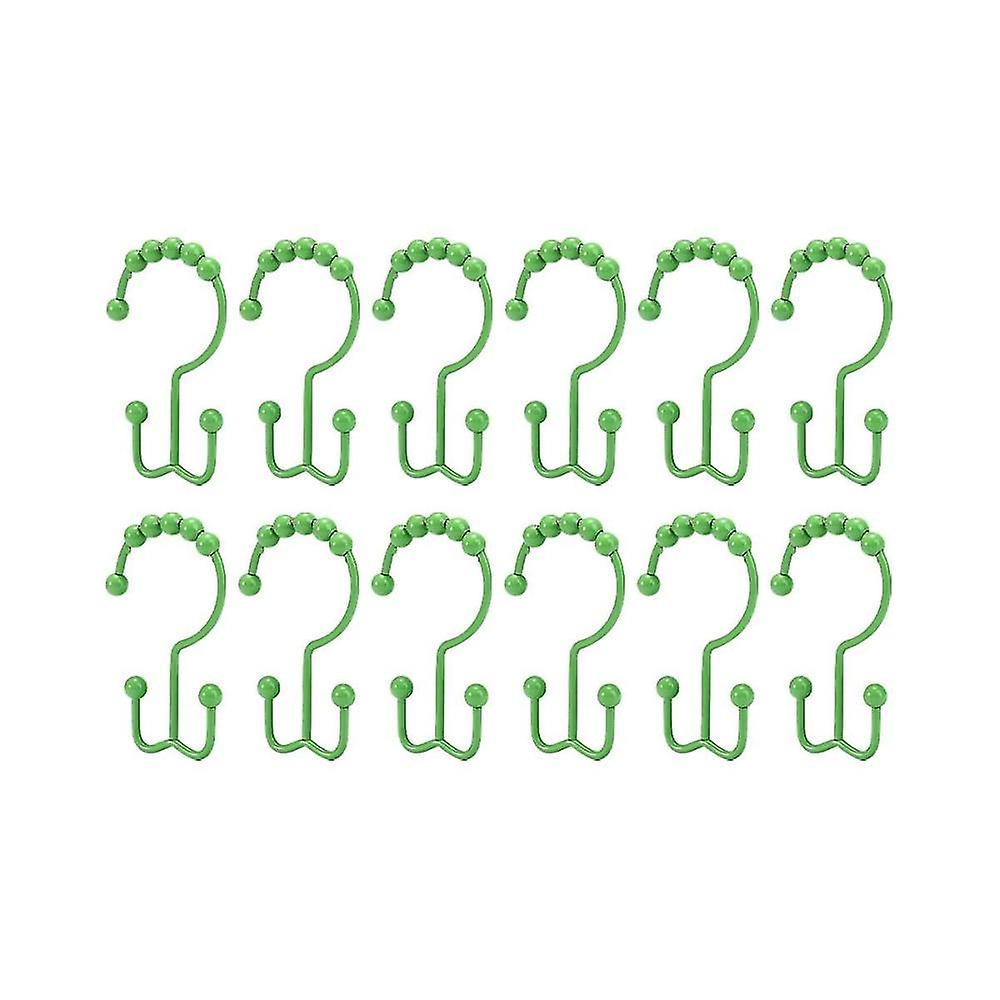 Shower Curtain Hook Ring Rust-proof Metal Double Sliding Shower Hook Ring Suitable For Bathroom Sho