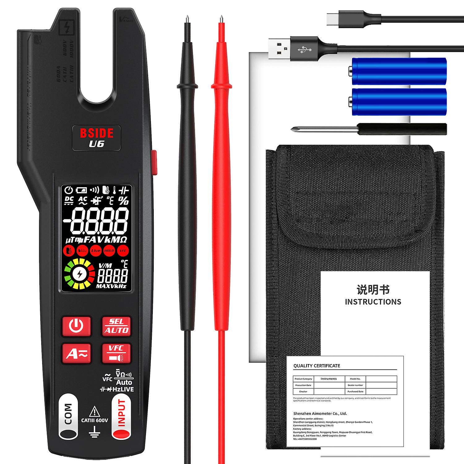 Digital strömtång Multimeter Klämmultimeter Voltmeter amperemeter