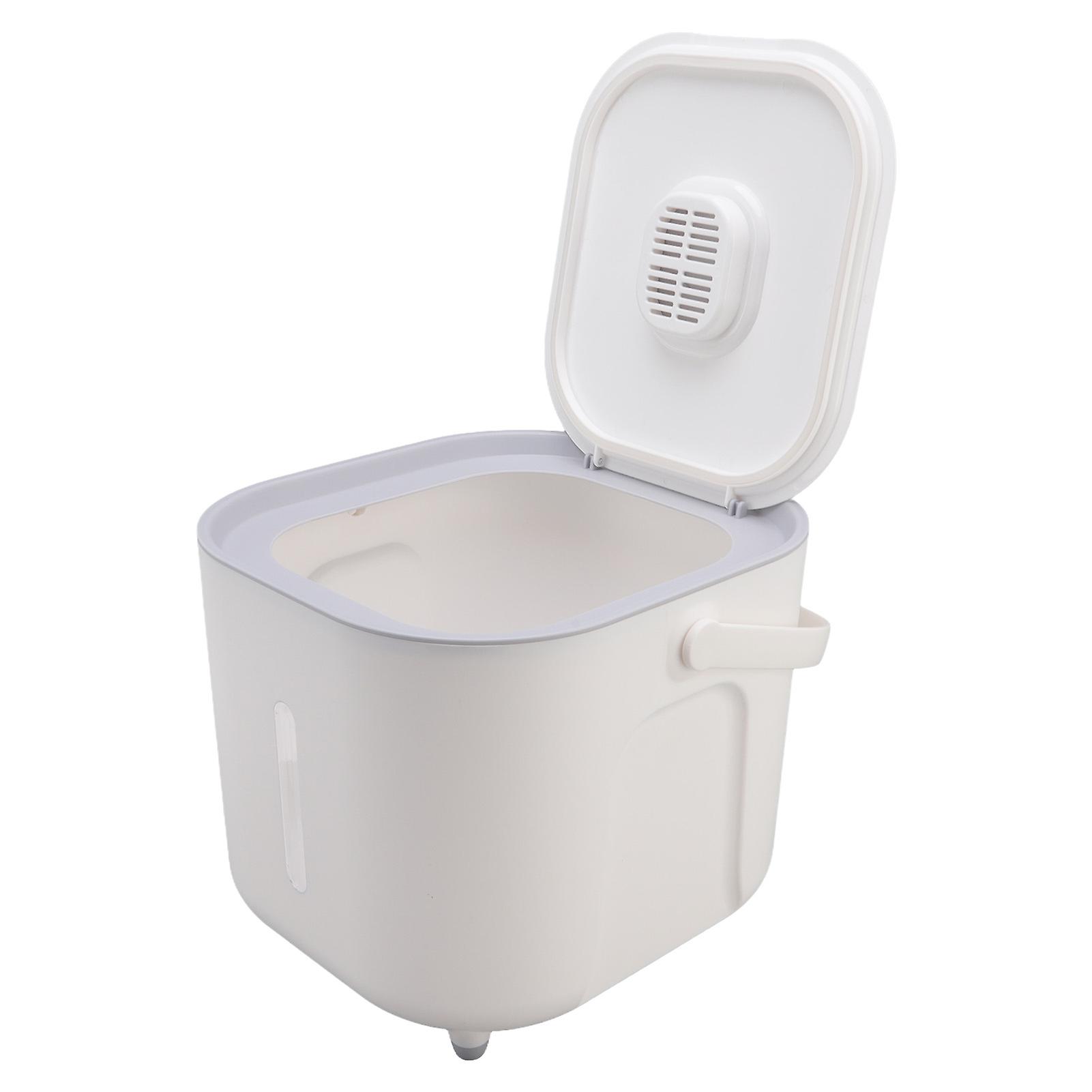 Rice Dispenser Sealing Rice Storage Container Insect Proof Non Slip Grain Barrel Grey White