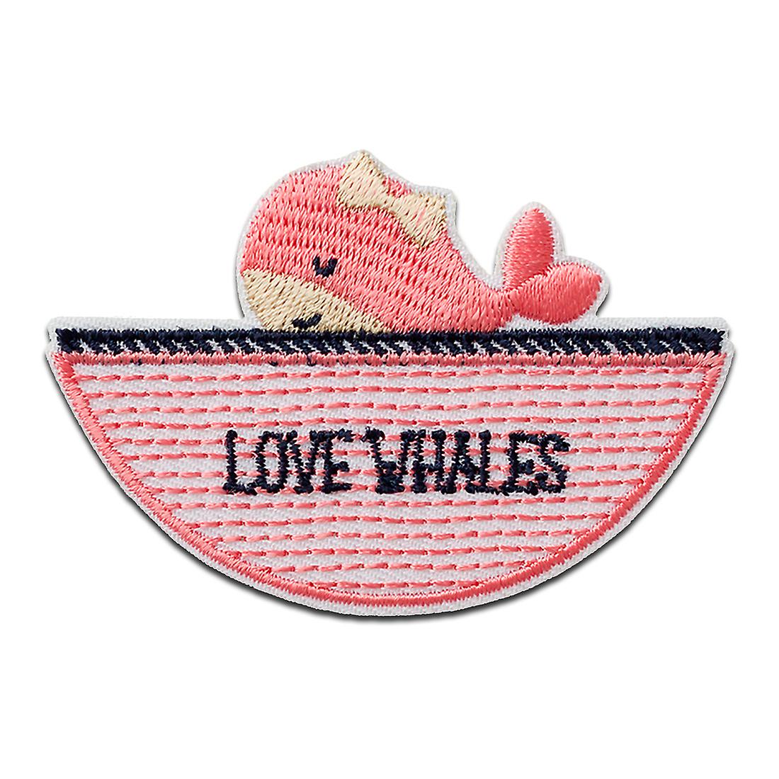 Whale Love Pink Animal - Patch, Iron-on Patch, Iron On Patch, Size: 4.8 x 7.1 cm