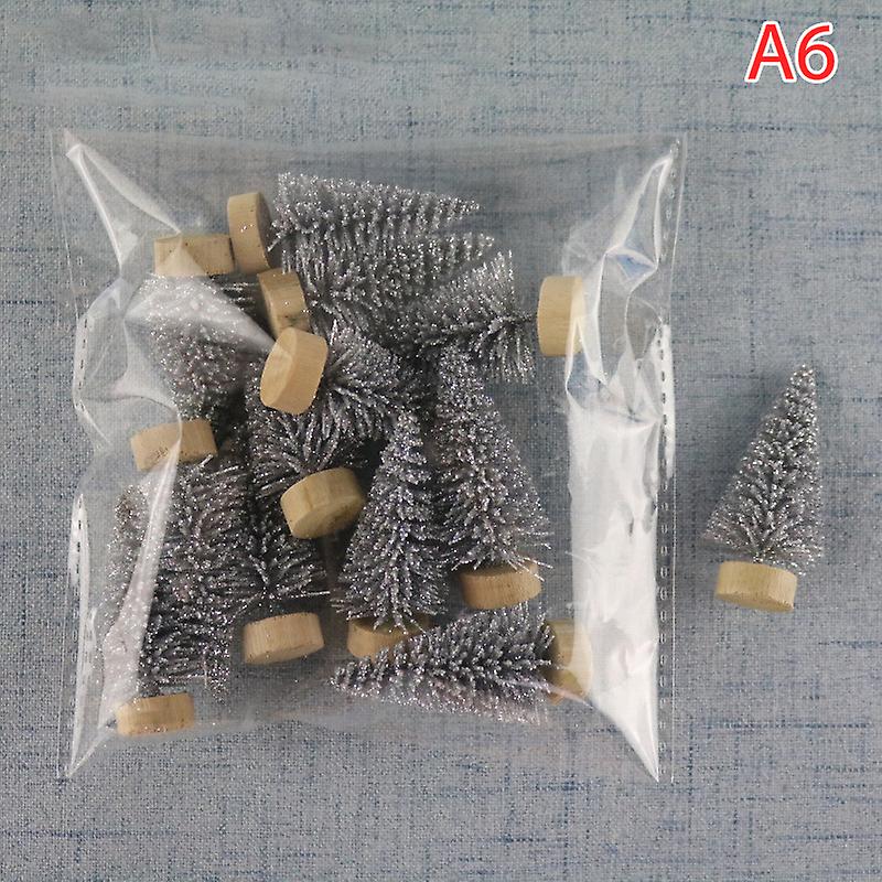12Pcs/Pack Mini Christmas Tree Santa Claus Snow Decor for DIY Frost Village New Year