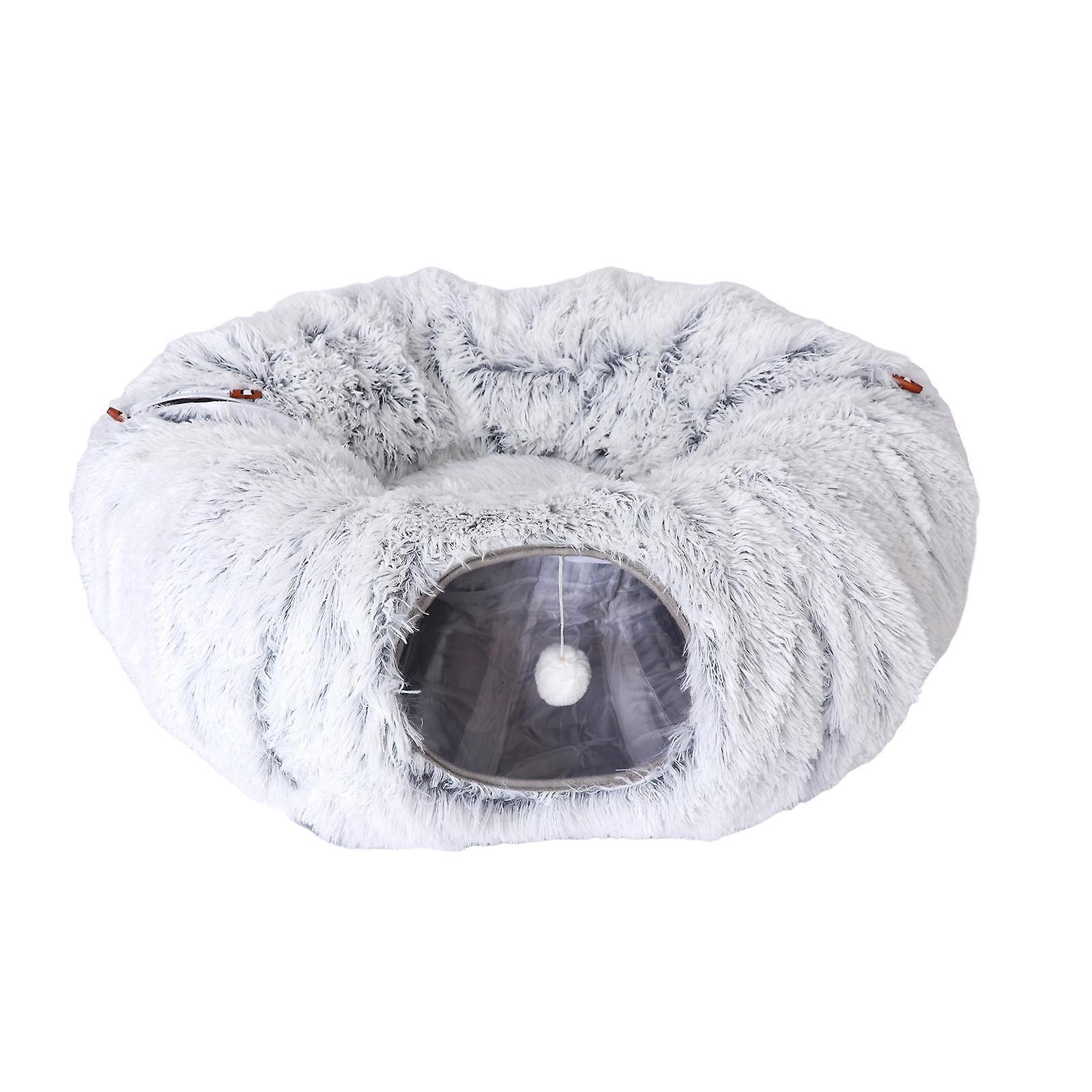 Cat Tunnel Bed Multifunctional Cat Toy Cat Cave Tube for Rabbit Kitten Bunny Gray