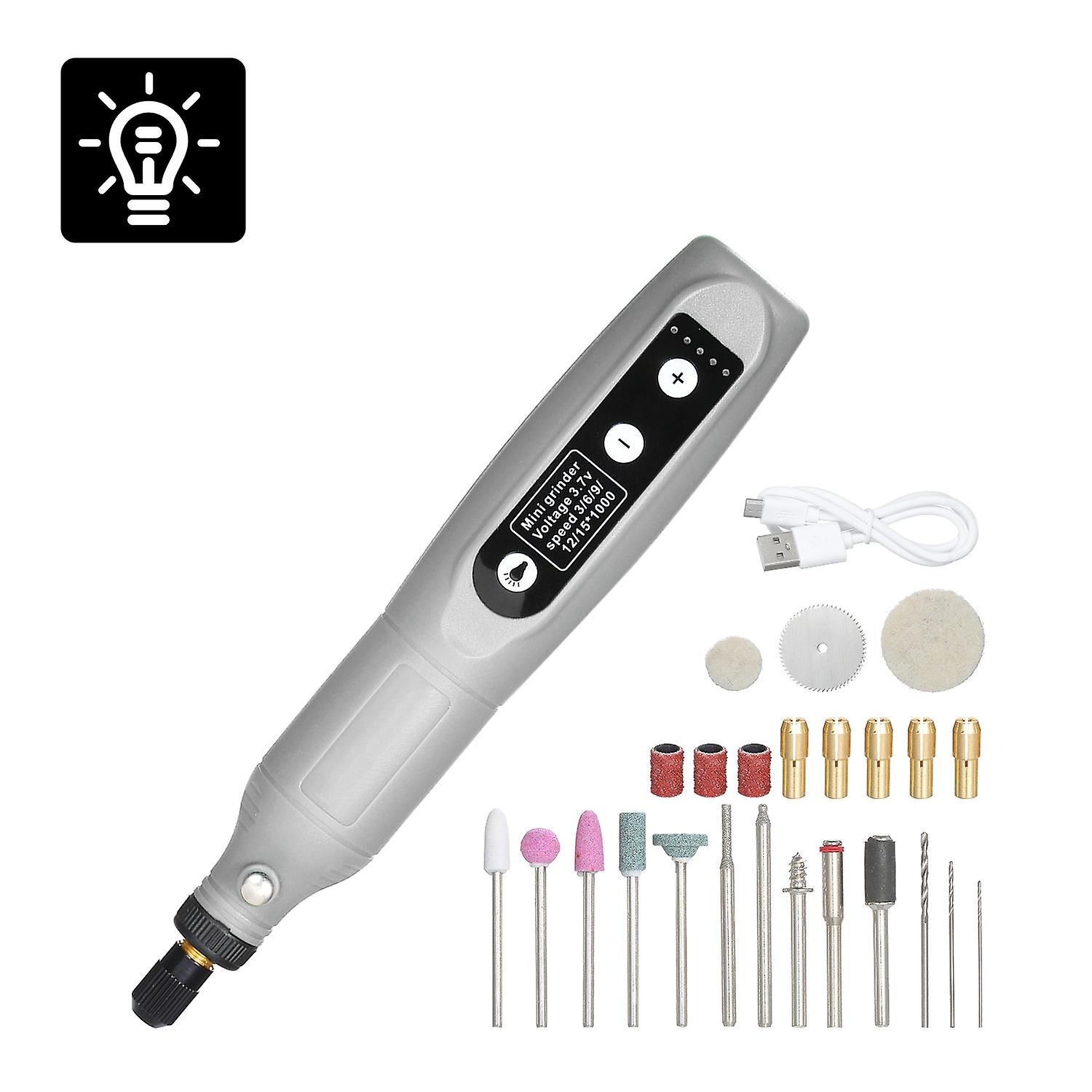 5-Speed Speed Speed Adjustment Mini Electric Grinder Tool Set USB Charging Grinding Machine for Jade