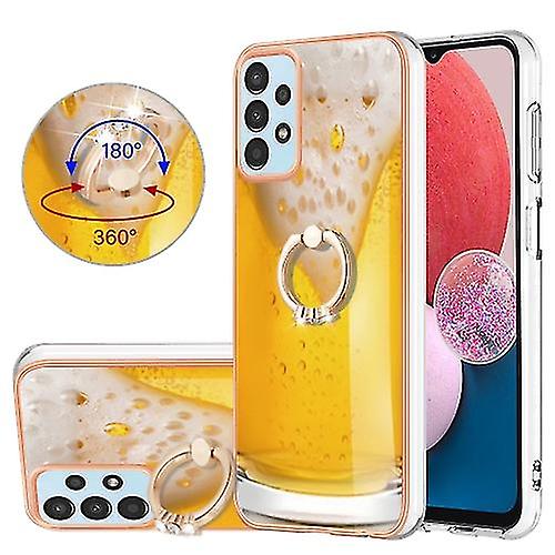 For Samsung Galaxy A53 5g Electroplating Dual-side Imd Phone Case With Ring Holder(smile)