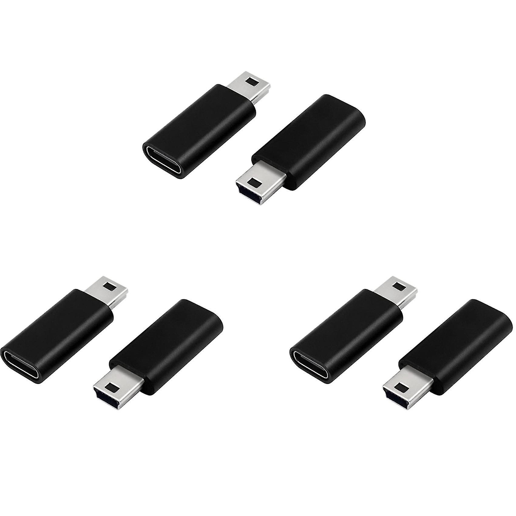6kpl Usb C - Mini Usb 2.0 -sovitin Tyyppi C naaras mini-USB-urosmuunnossovitin mp3-soittimille D