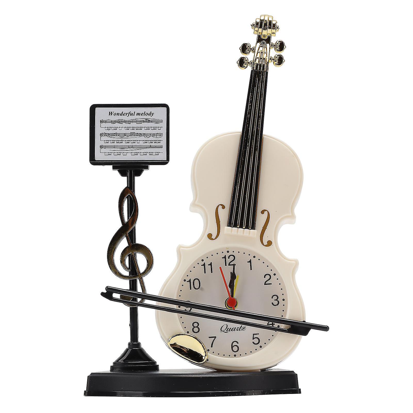 Alarm Clockfor Home,Violin Alarm Clock Unique Alarm Clock Desk Time Clock Striking Appearance
