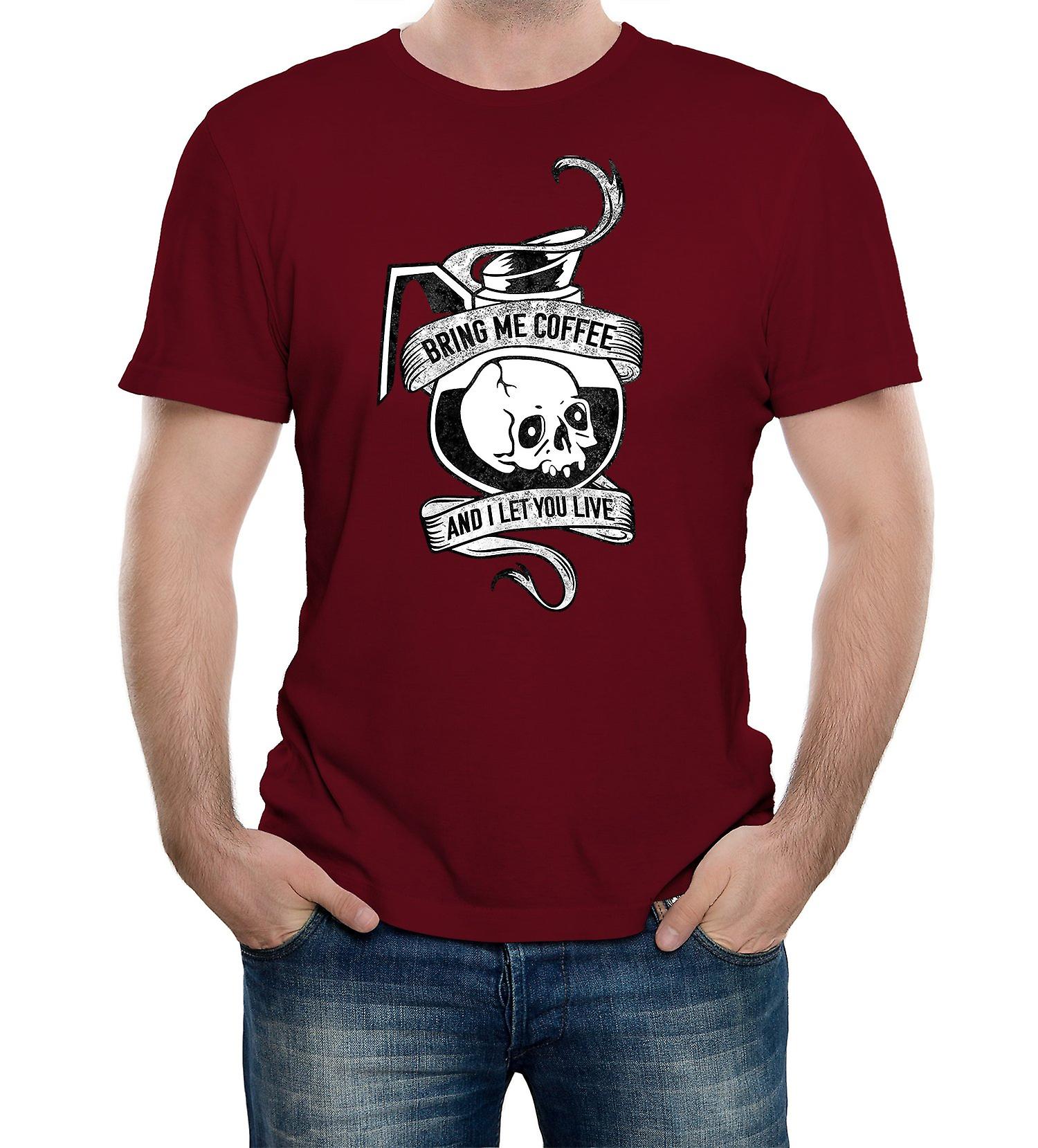 "Bring Me Coffee" Funny Slogan T-Shirt For Men - Reality Glitch Graphic Tee, 100% Cotton - View #2