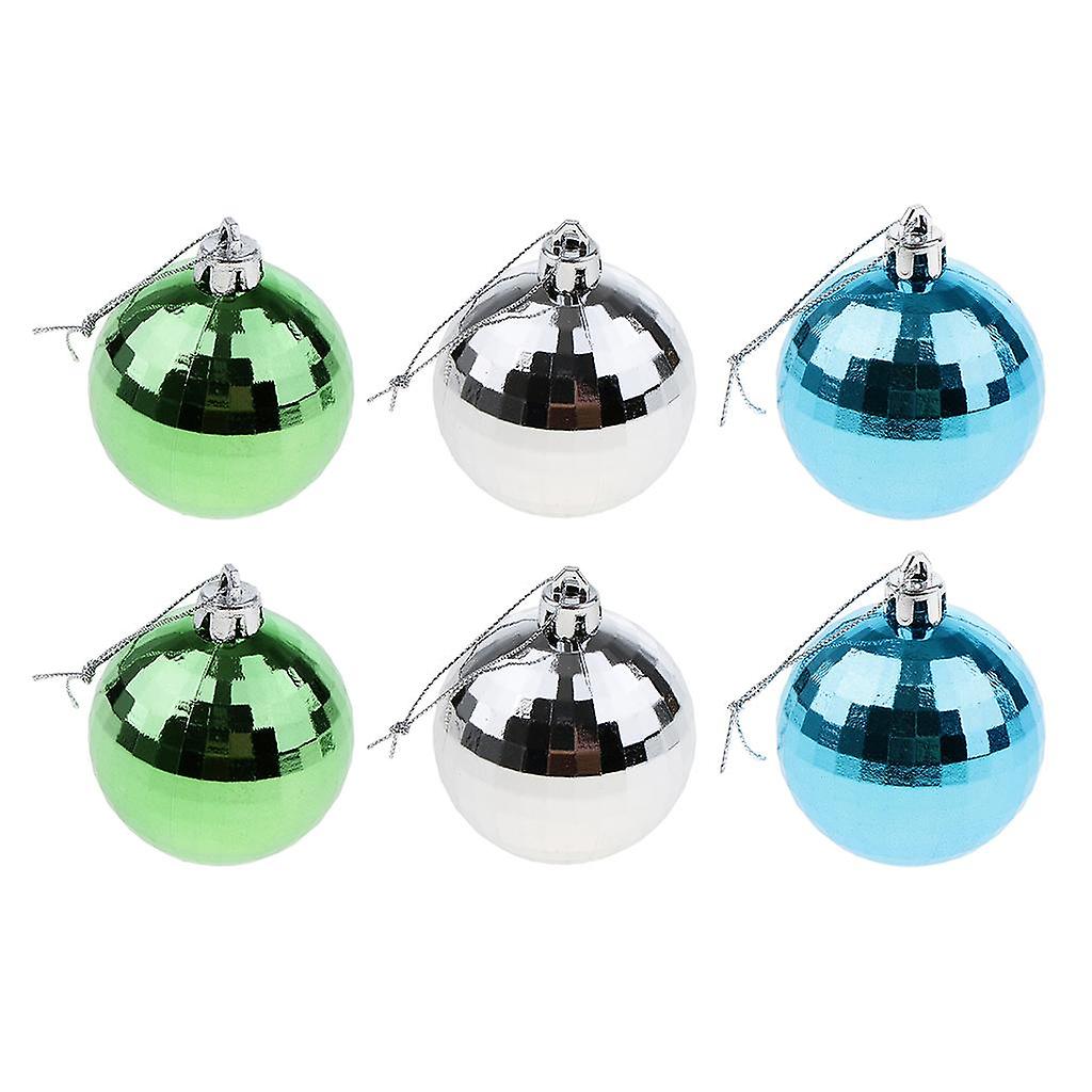 6pcs 세트 크리스마스 미러 볼 싸구려 크리스마스 트리 교수형 장식 A