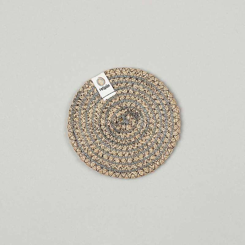 Round Spiral Jute Coaster - Natural/grey