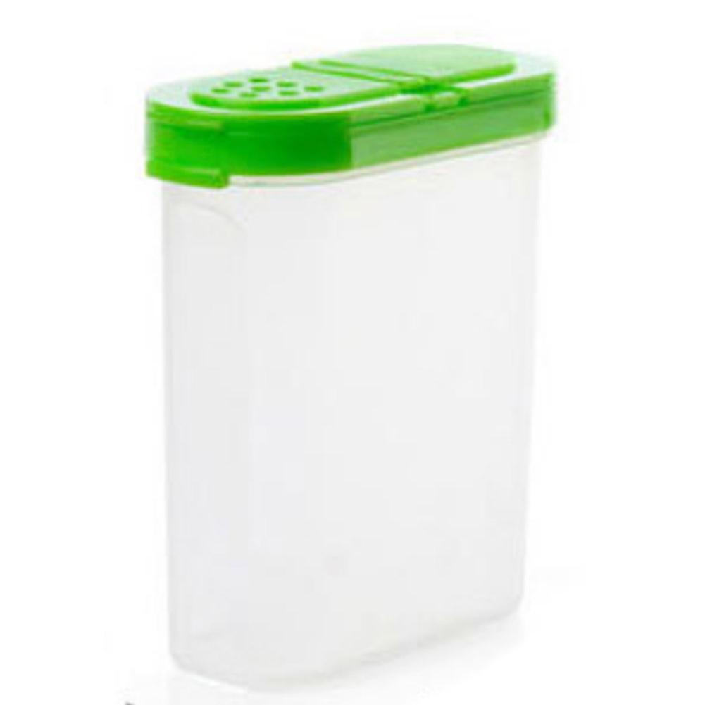 Plastic Washable Reusable Spice Box Case with Cover for Spices Storage 250ml(Green)