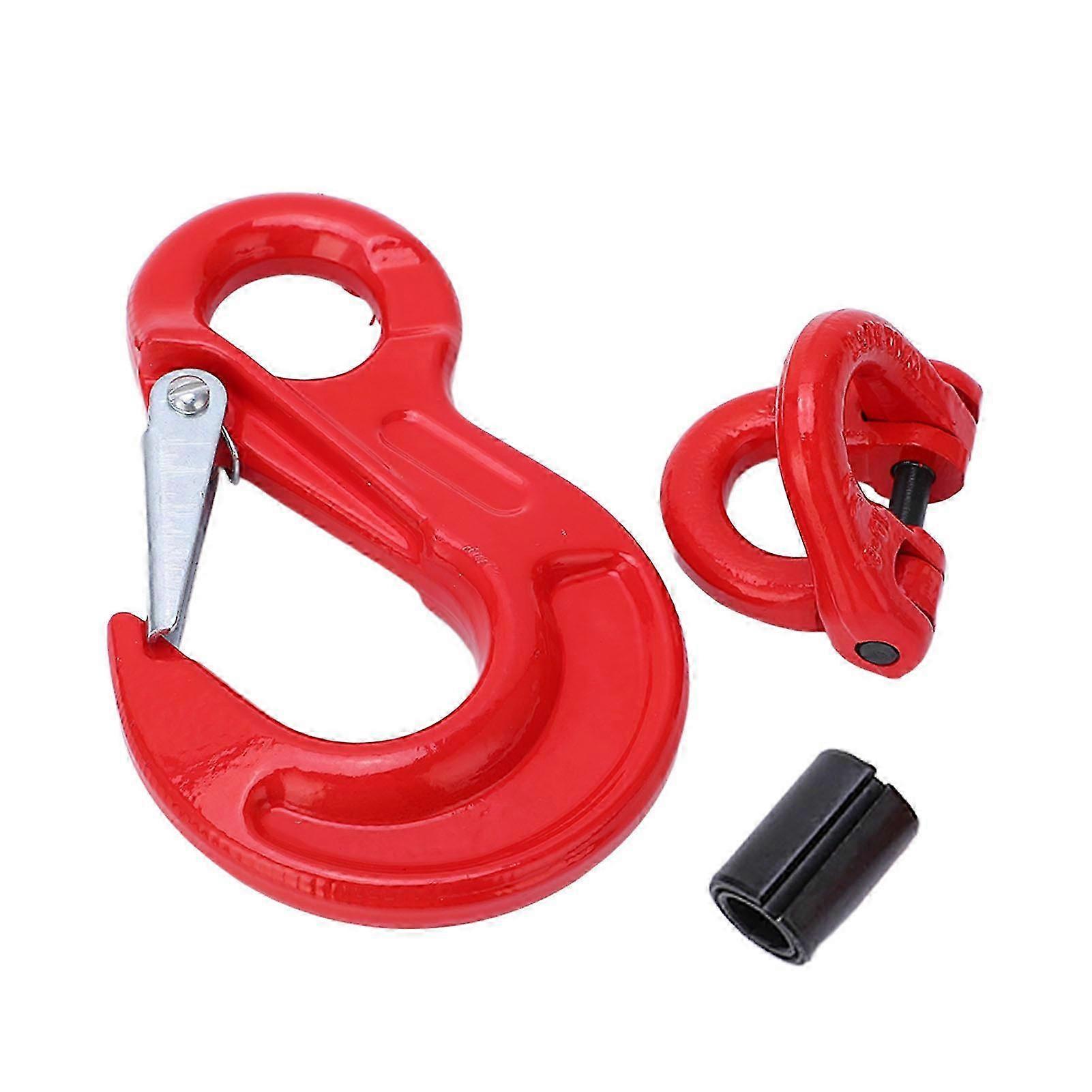 3.15 Tons Lifting Hook with Latch Eye Sling Hook Double Ring Buckle Set Crane Hoisting Hardware