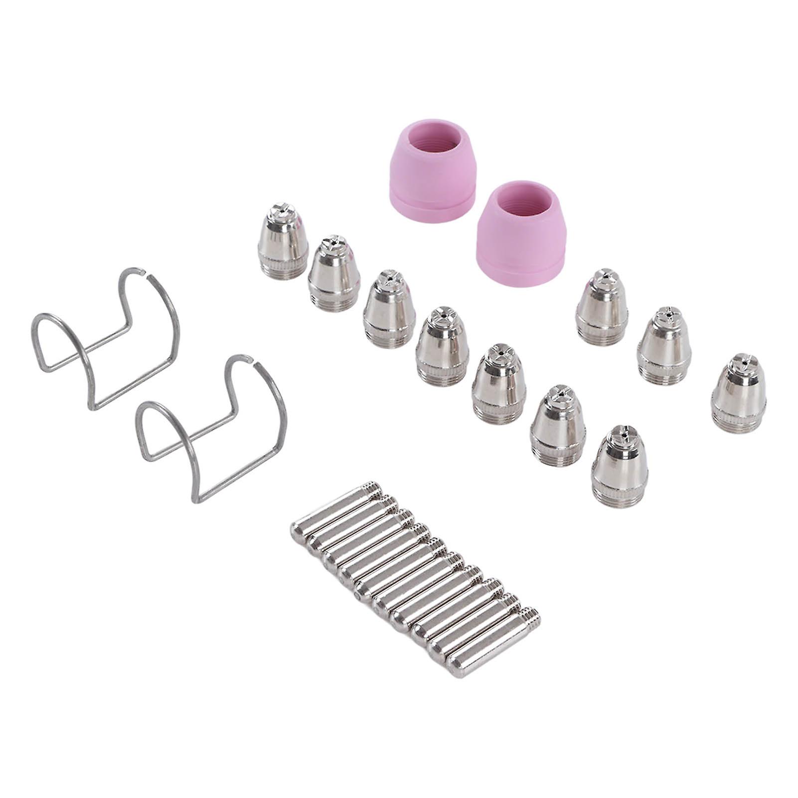 24Pcs Cutting Torch Nozzles Tips Set Hard Standard Size Fast Cutting Plasma Consumables Kit
