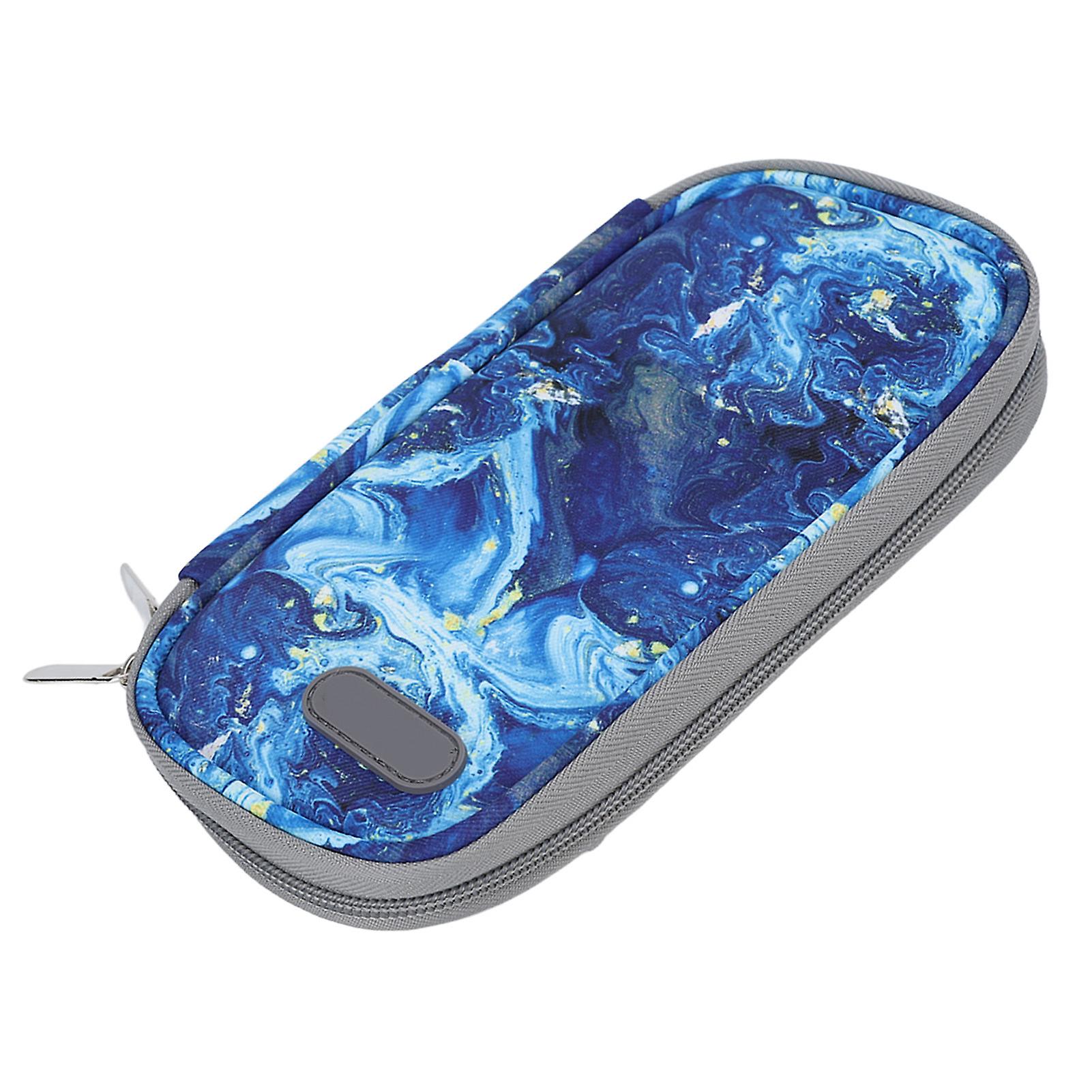 Insulin Cooler Travel Case Multilayer Lightweight Portable Medicine Cooling Bag Without Ice Pack Blue