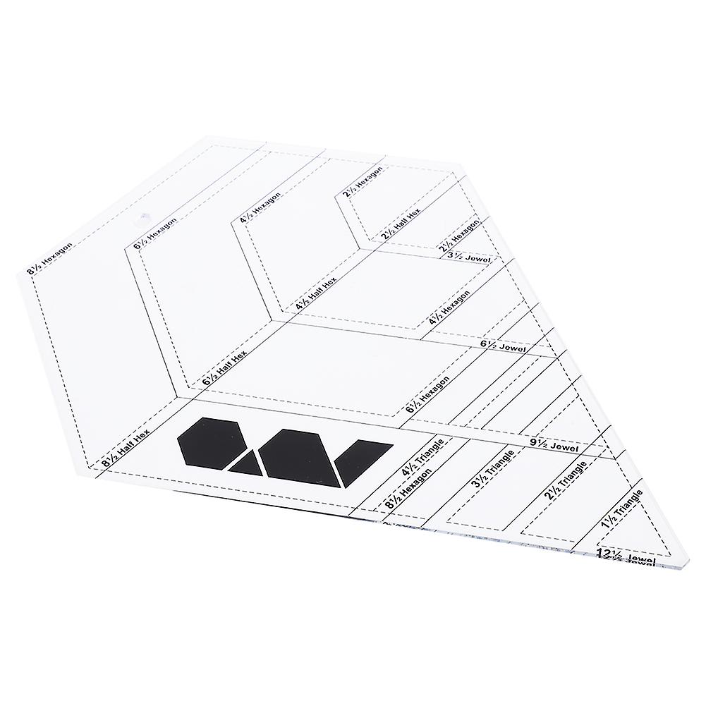 Diamond Shape Quilting Ruler MultiFunction DIY Transparent Template Sewing Drawing Tool