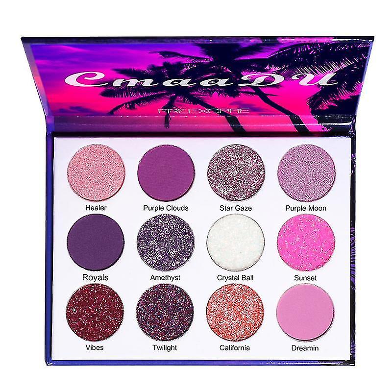Eye Shadow 12 Color Glitter Eyeshadow Eye Makeup Pallete Matte Shimmer Eye Shadow Palette Waterproof|eye Shadow