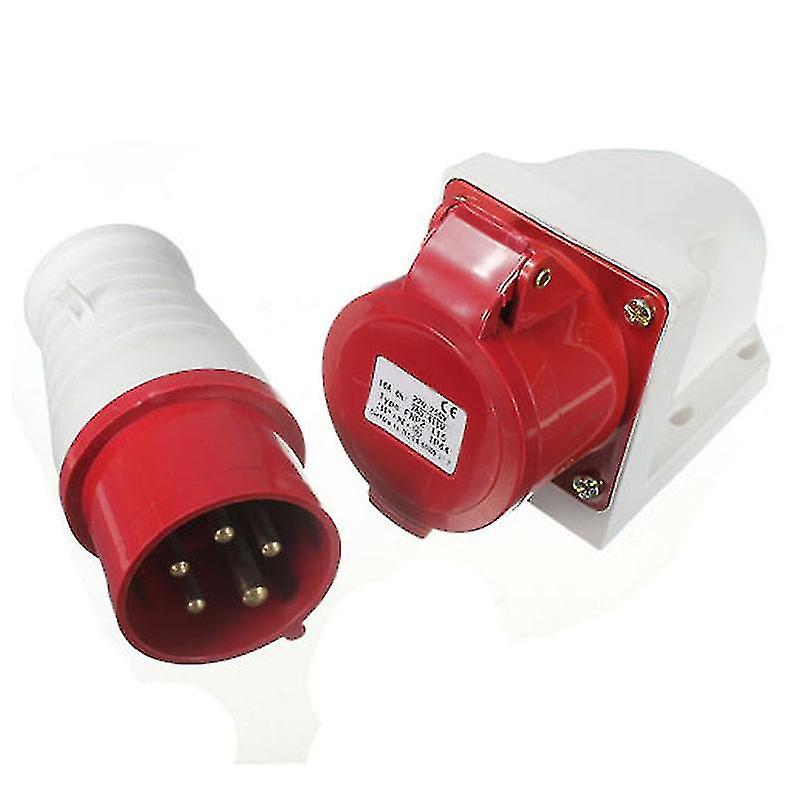 16 Amp 5 Pin Plug & Socket Weatherproof Ip44 3 Phase 380-415V 3p + N + Earth 16A (splątany)