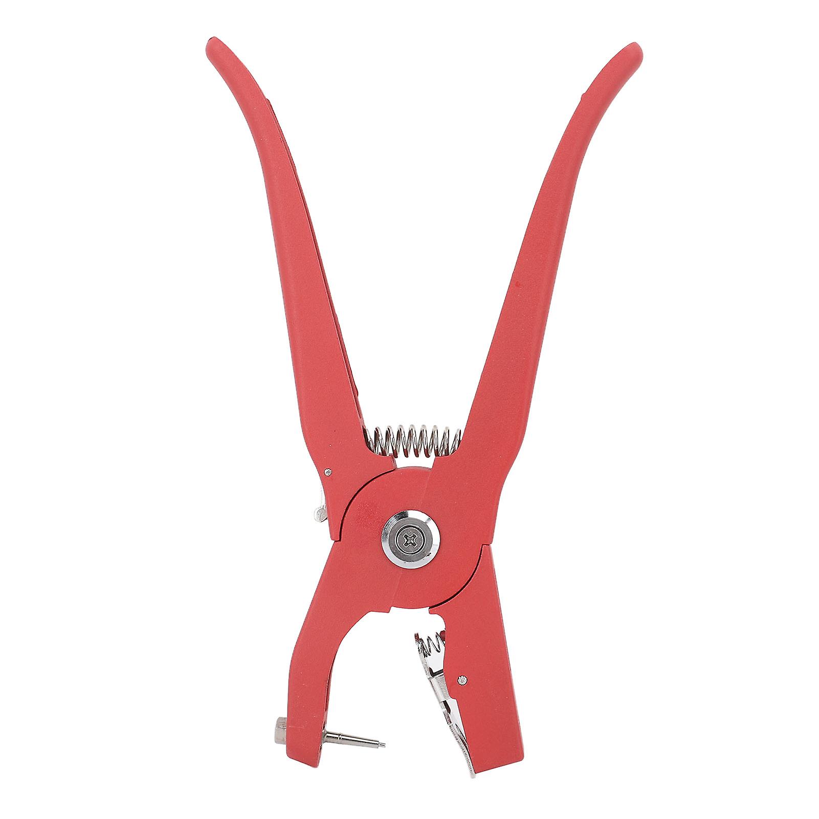 Livestock Ear Tag Pliers Red Ergonomic Anti Slip Handle Effort Saving Ear Tag Applicator for Pigs Goats Cattle Sheep