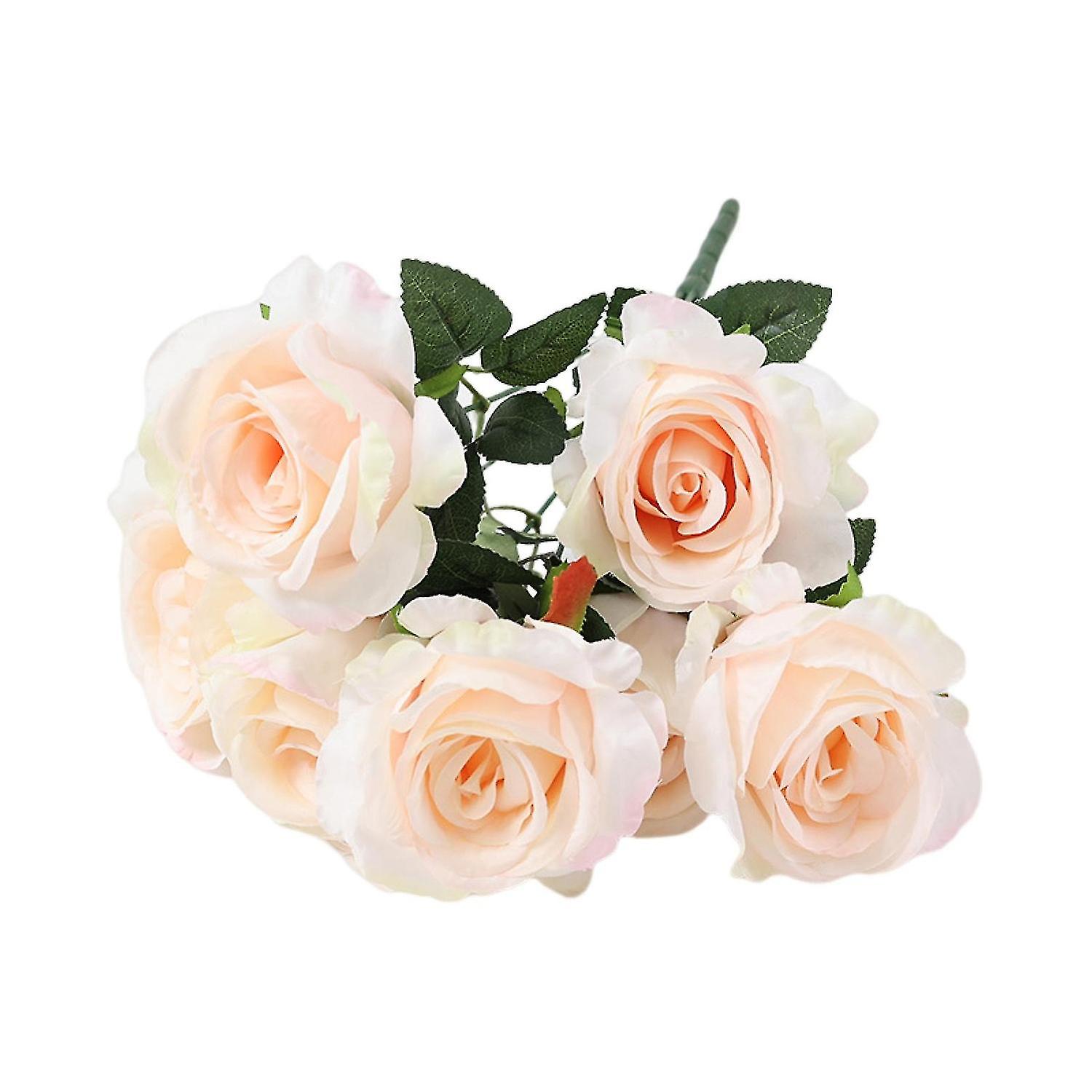 Artificial Flower Not Wither Realistic Non-fading No Watering Easy Care Faux Silk 7 Heads of Bouquet