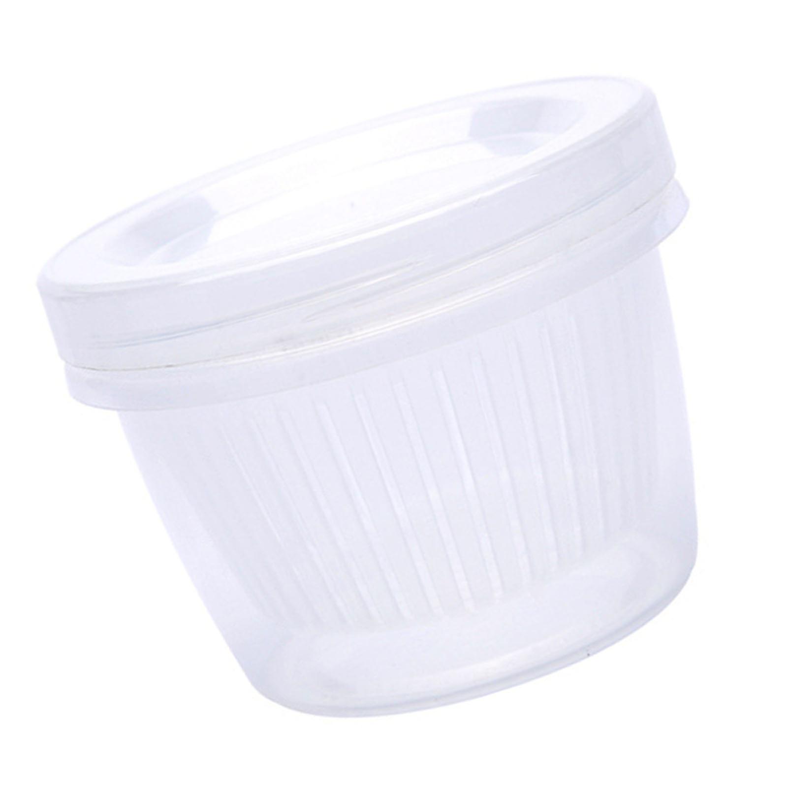 Chopped Green Onion Storage Box Dual Layer Ginger Garlic Round Vegetable Drain Container for Kitchen Refrigerator 