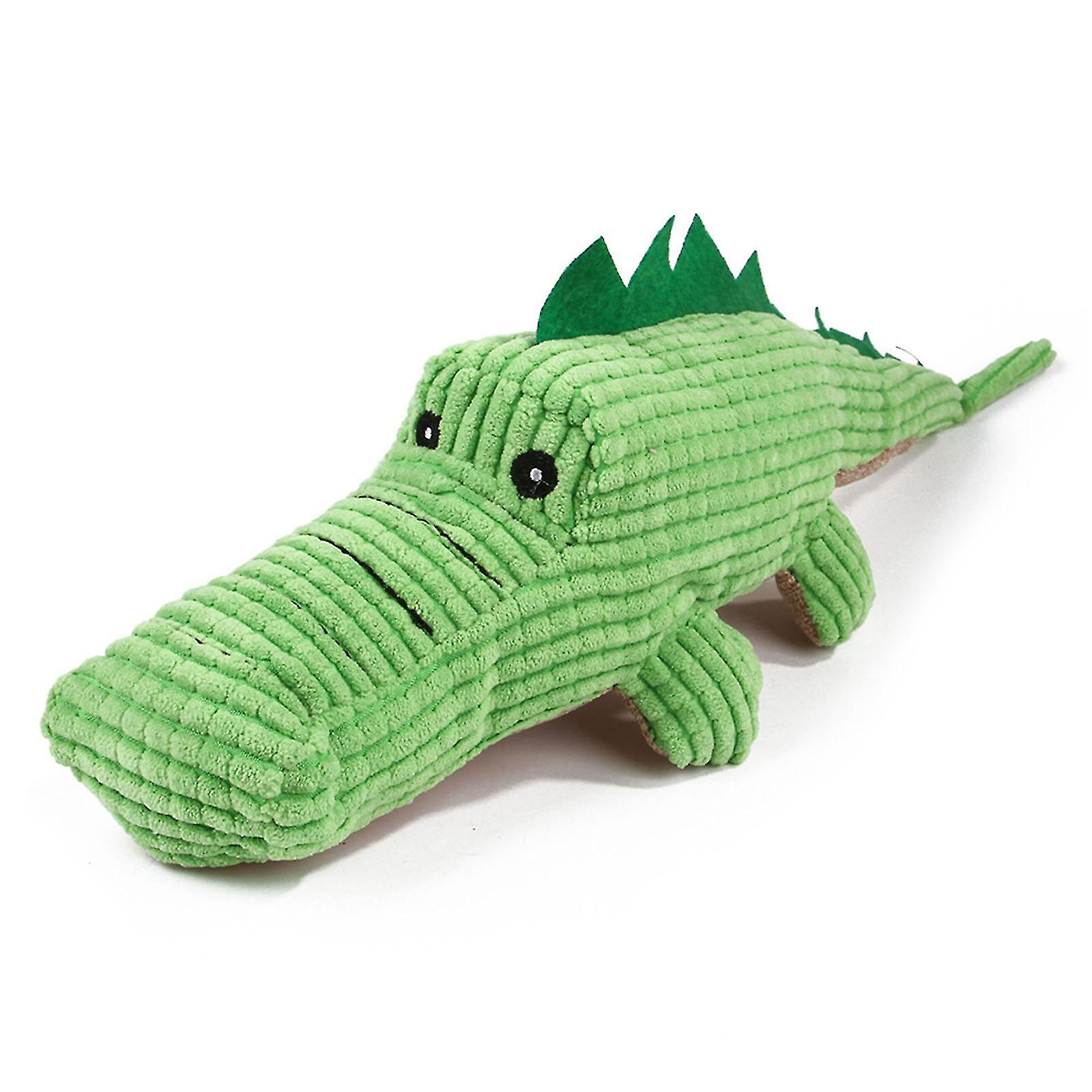 Dog Toys Squeak Interactive Plush Alligator With Uneven Surface Bright Green