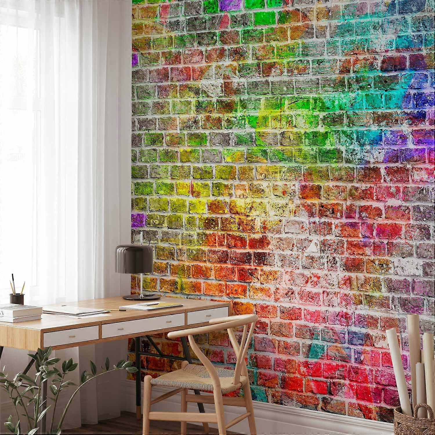 Zelfklevende muurschildering - Rainbow Wall