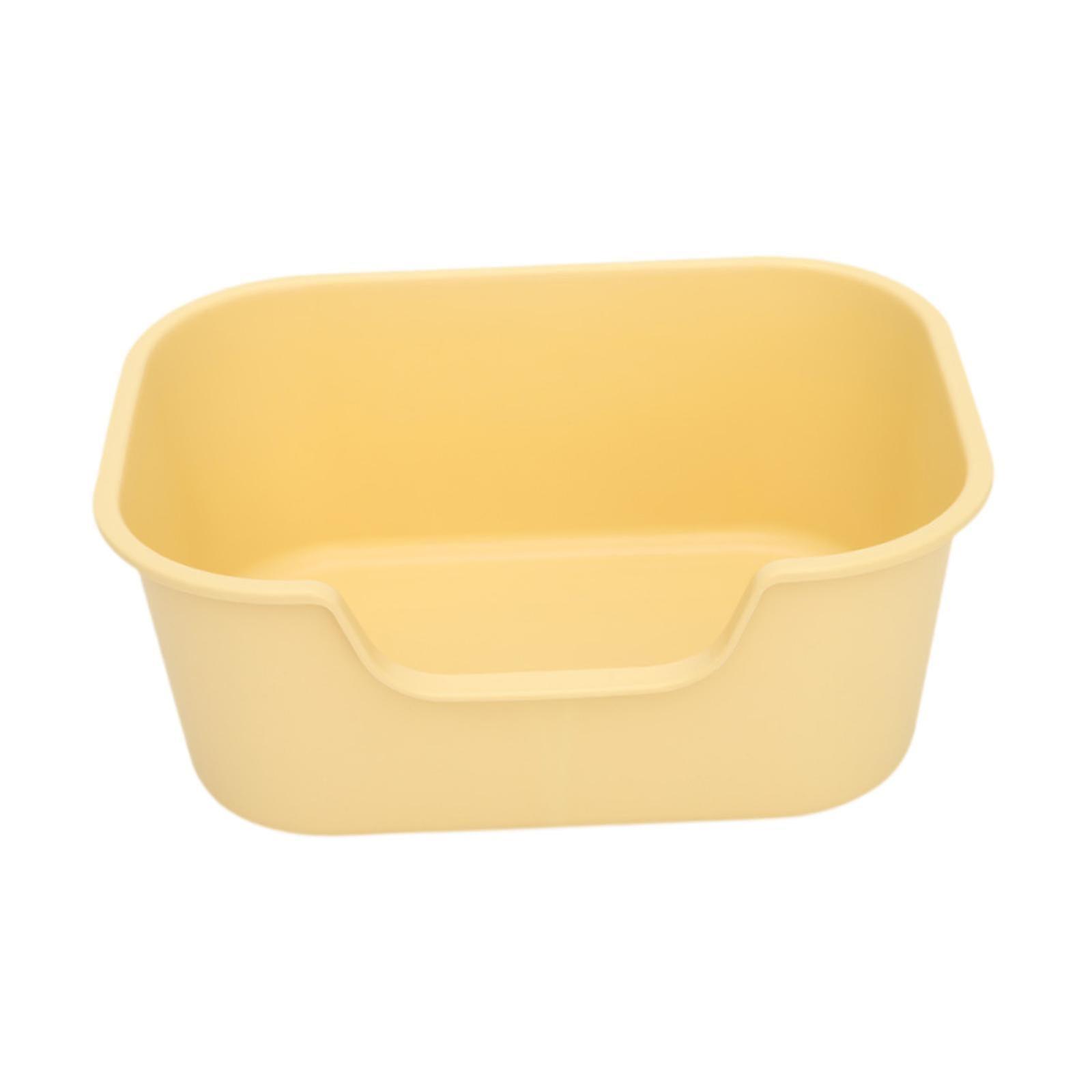 Ανοιχτή ουρά άμμου γάτας για γάτες κάτω των 10kg Εύκολος καθαρισμός Εσωτερικές γάτες γιογιό κίτρινο