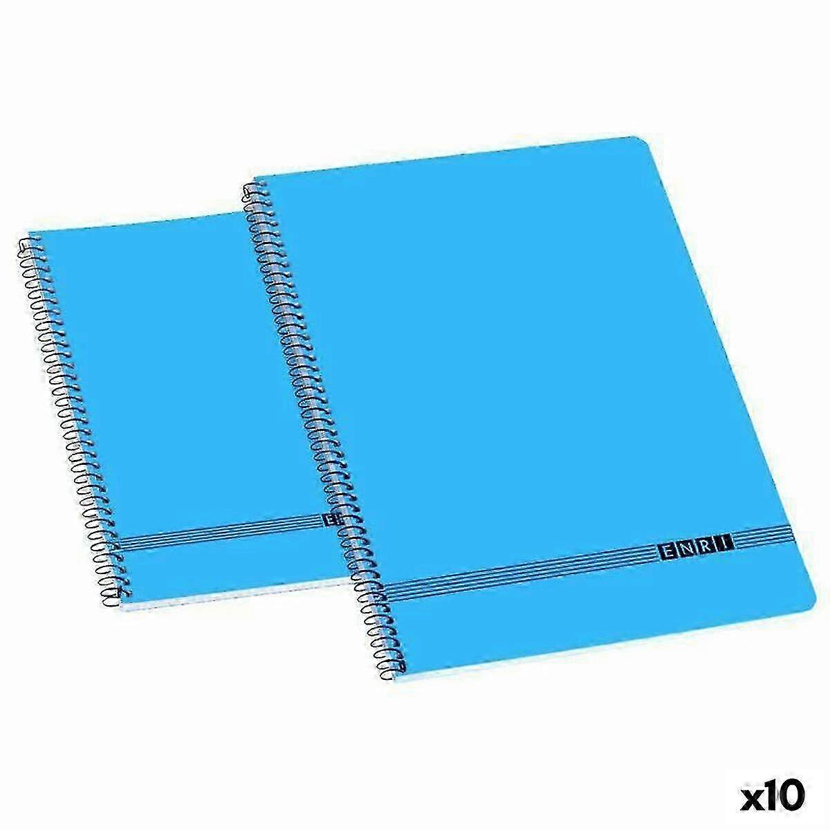 Notebook ENRI Soft cover Blue 80 Sheets 4 mm Quarto (10 Units)