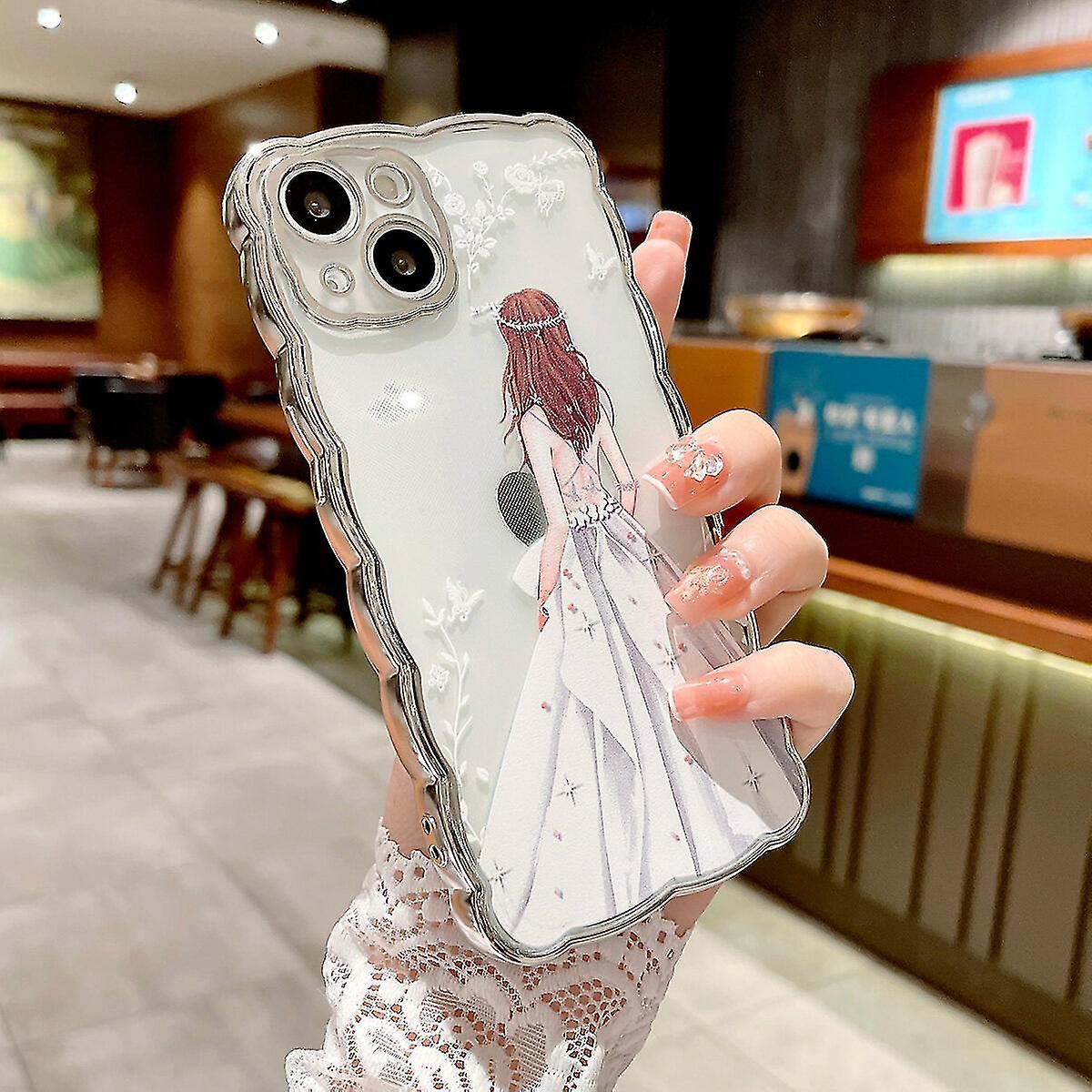 Exquisite And Elegant Style: Goddess Design, Electroplated Wave Pattern, High-quality, Scratch-resistant, Shockproof, Compatible With Iphone 14 Pro, D