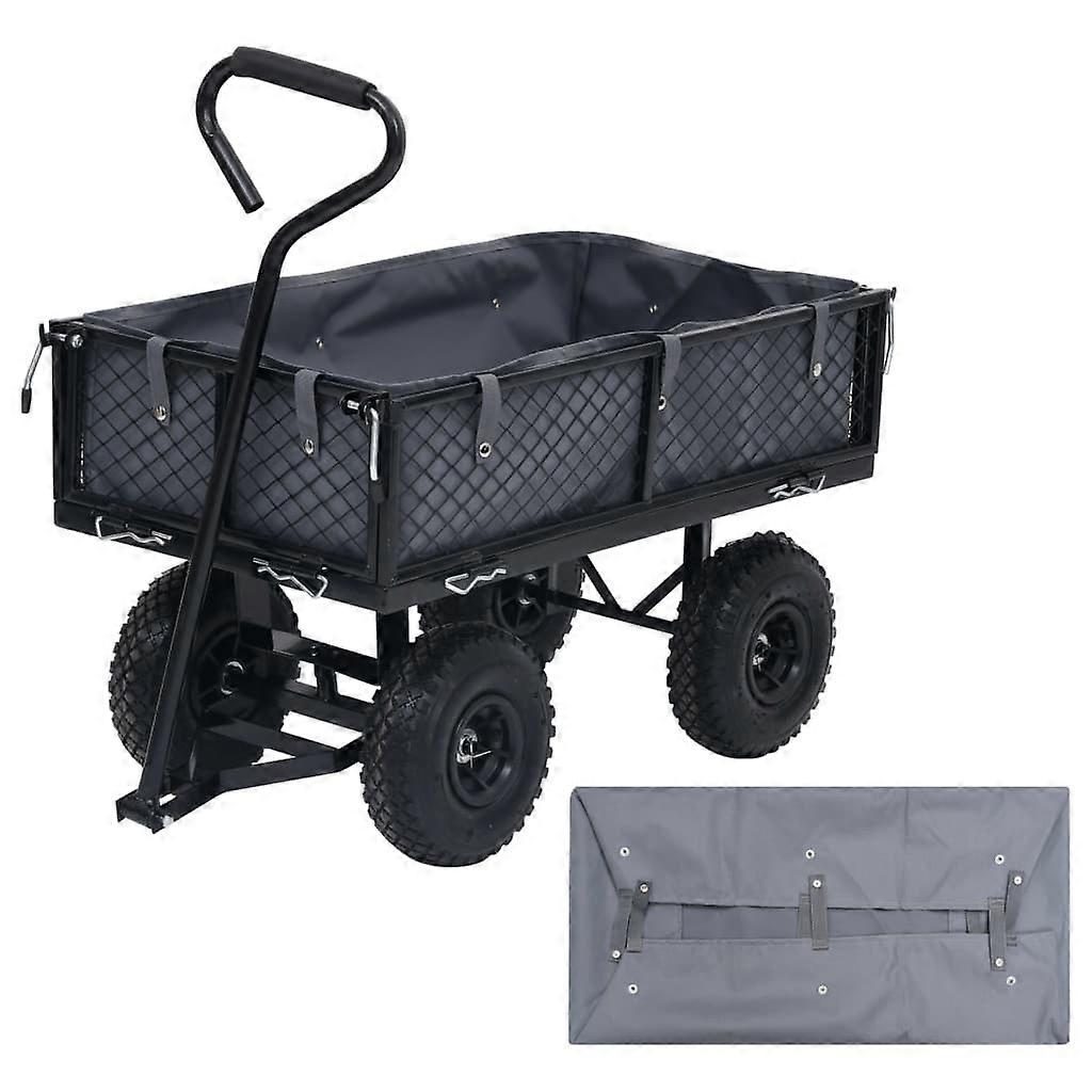 Trädgårdsvagn foder mörkgrå 31.9"x16.1"x8.3" tyg