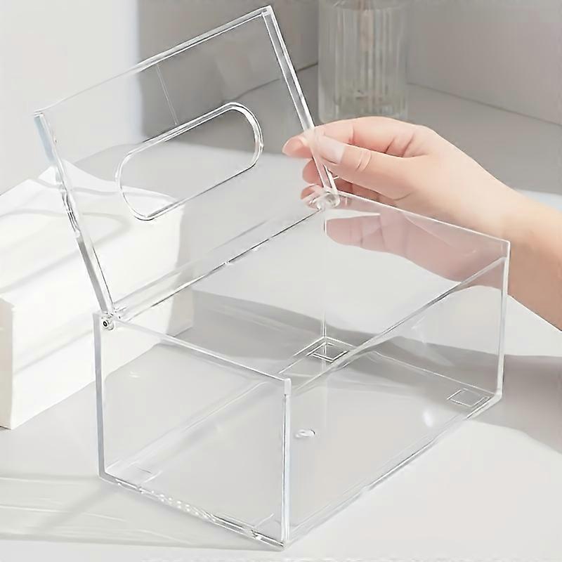 1-Piece Sleek Transparent Acrylic Tissue Box - Versatile For Kitchen & Dining Room, Perfect For Paper Towels & Roll Storage