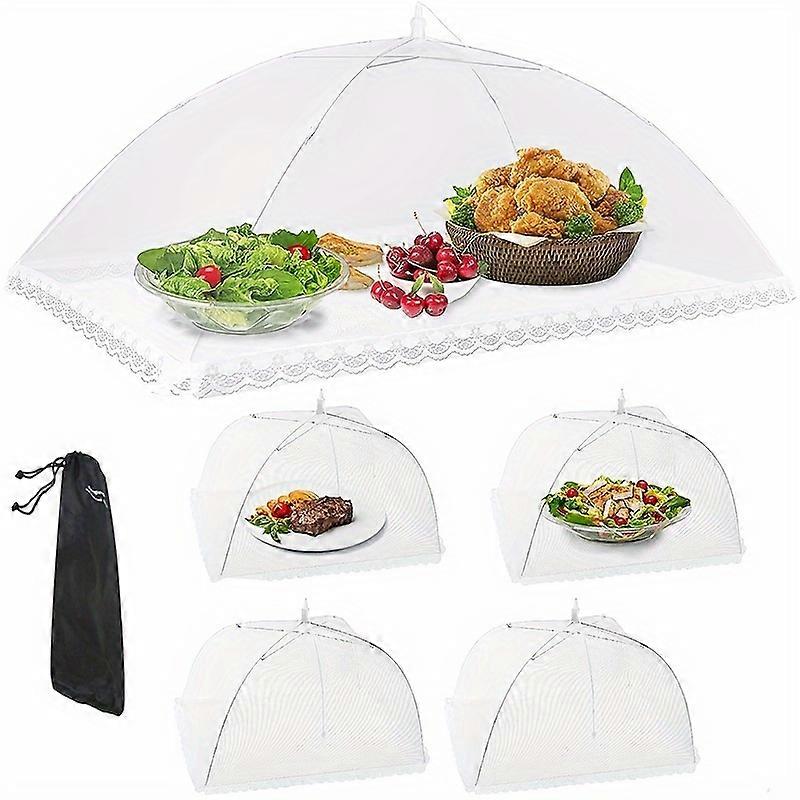 5pcs Large Collapsible Food Net Tents - Reusable, Breathable, and Portable Mesh Covers for Outdoor Picnic, Camping, and Home Kitchen Use - Easy to Cle