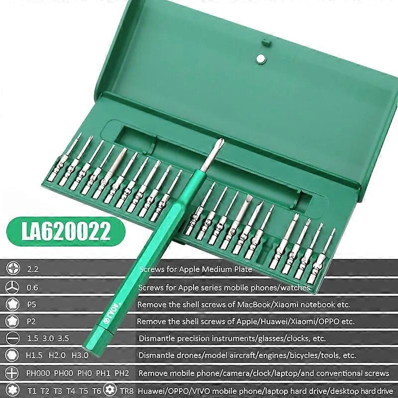 Precise Screwdrivers Set 22 In 1 S2 Precision Phone Repair Tool Kit 4mm Magnetism Bits With Screwdriver Handle