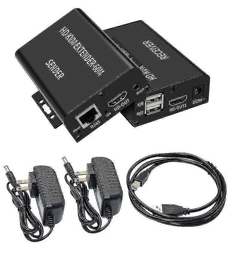 HD 60m USB Hdmi Kvm Extender Over RJ45 Cat6 Ethernet Kabel Audio Video Converter