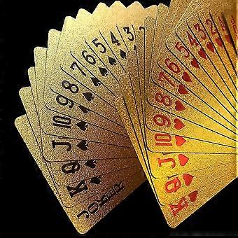 Creative Pet Plastic Poker Vaskbar Gold Poker Card Gold Foil Poker Card Spil