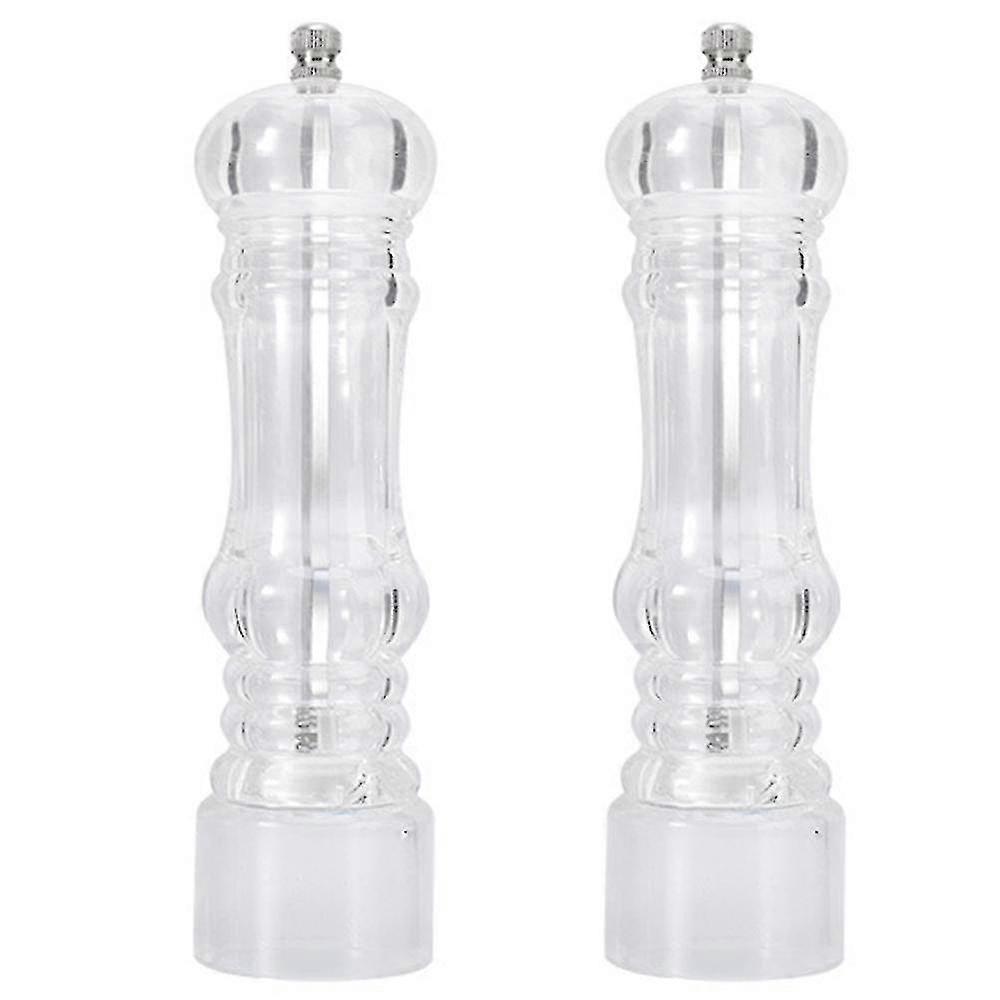 Manual Pepper Mill And Salt Shaker Set - Transparent