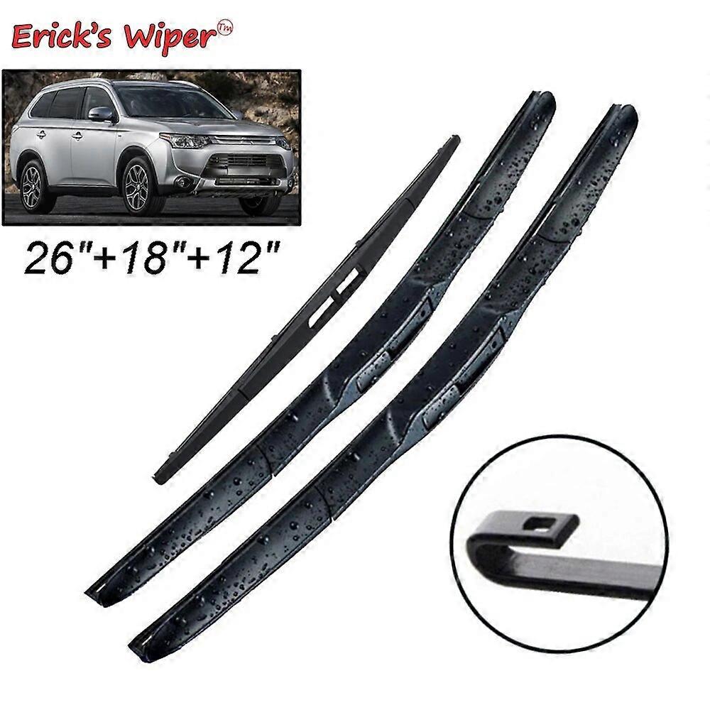 Erick s Wiper Front & Rear Wiper Blades Set For Mitsubishi Outlander MK3 2013 - 2020 Windshield Windscreen Window 26+18+12
