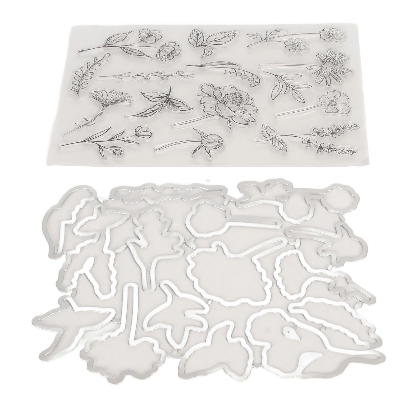 Clear Stamp Flowers and Leaves for Card and Envelope Making Safe Reusable Transparent TPR